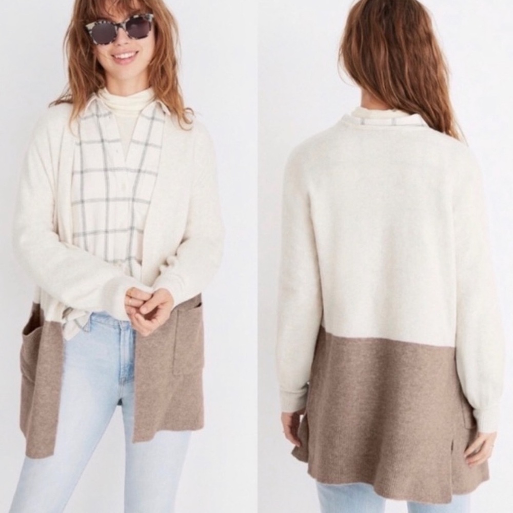 Madewell Kent Colorblock Cardigan Sweater